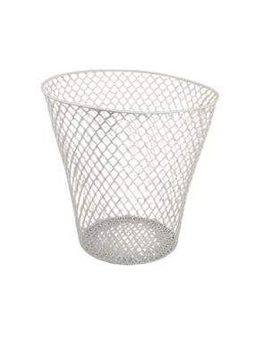White Wire Mesh Basket 9x9 inch Garden Storage Plant Cover, Small Waste Basket